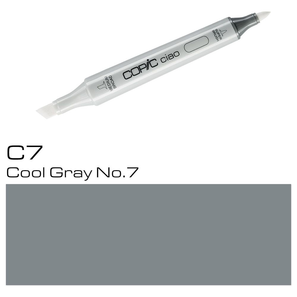 Маркер перманентный "Copic ciao", C-7 холодный серый №7