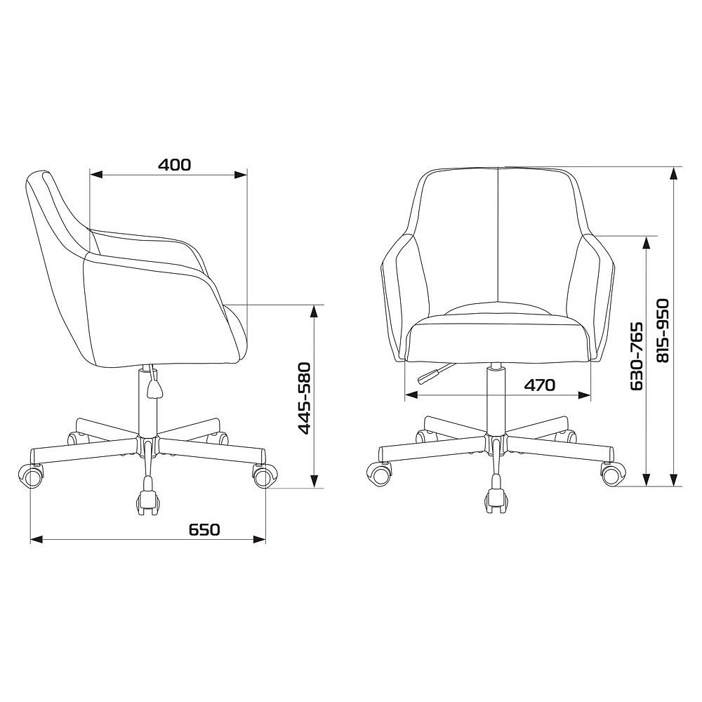Кресло для персонала Бюрократ "CH-380M", металл, ткань, миндальный капучино - 7
