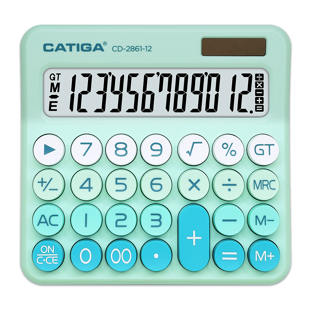 Калькулятор настольный CD-2861-12 Catiga, 12-разрядный, пластик, мятный