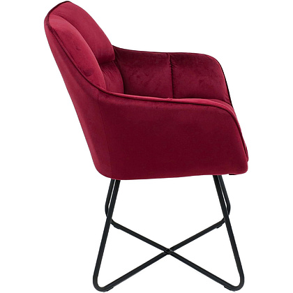 Кресло AksHome FLORIDA, велюр, бордовый, металл черный - 4
