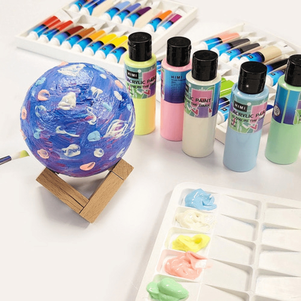 Краски акриловые "Himi", 6 цветов, светящиеся в темноте, флаконы - 5