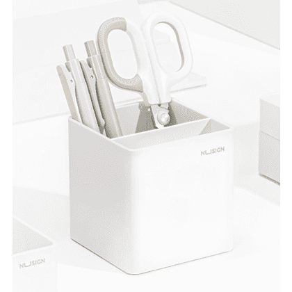 Подставка для ручек "Nusign", пластик, 2 деления, белый - 3