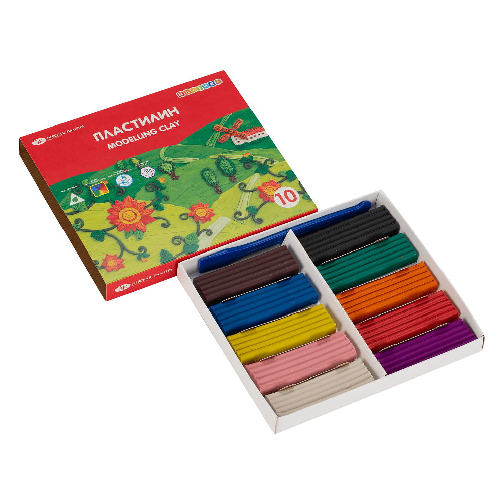Пластилин "Цветик", 10 цветов  - 4