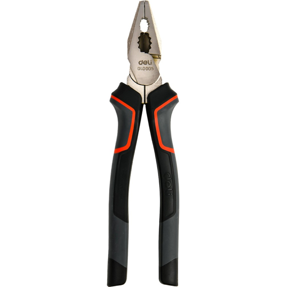 Плоскогубцы Deli RS EDL0005, 200 мм, усиленные., комбинированные, красный, черный