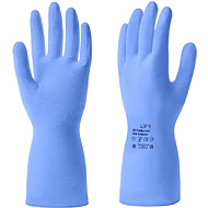 Перчатки латексные HQ Profiline, р-р L, с х/б покрытием, синий