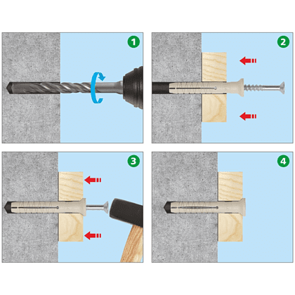 Дюбель-гвоздь потай 6х80 мм, 50 шт. - 2
