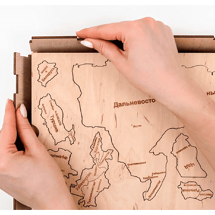 Декор на стену "Карта мира" многоуровневый на стену, ХL 3147, натуральный, 100х181 см - 3