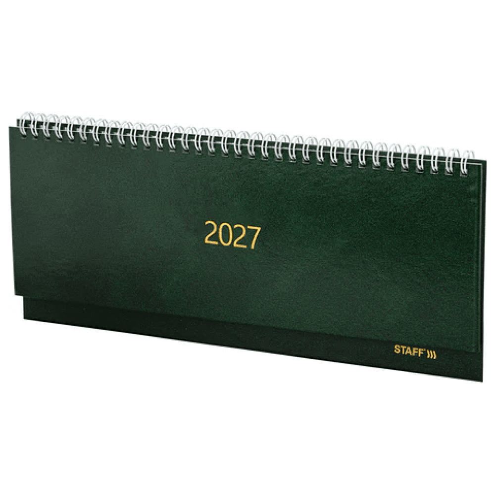 Планинг датированный "Staff" на 2027 год, 300х130 мм, 128 страниц, линейка, зеленый - 2