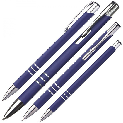 Ручка шариковая автоматическая "New Jersey", 0.7 мм, синий, серебристый, стерж. синий - 4