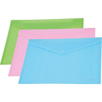 Папка-конверт на кнопке Panta Plast "C4535", А4, пастельный розовый