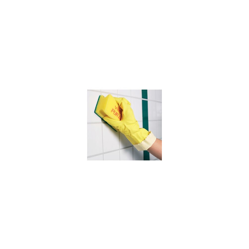 Перчатки хозяйственные из натур.латекса Многоцелевые,суперпрочн с хлопковым покрытием, S, желтый - 2