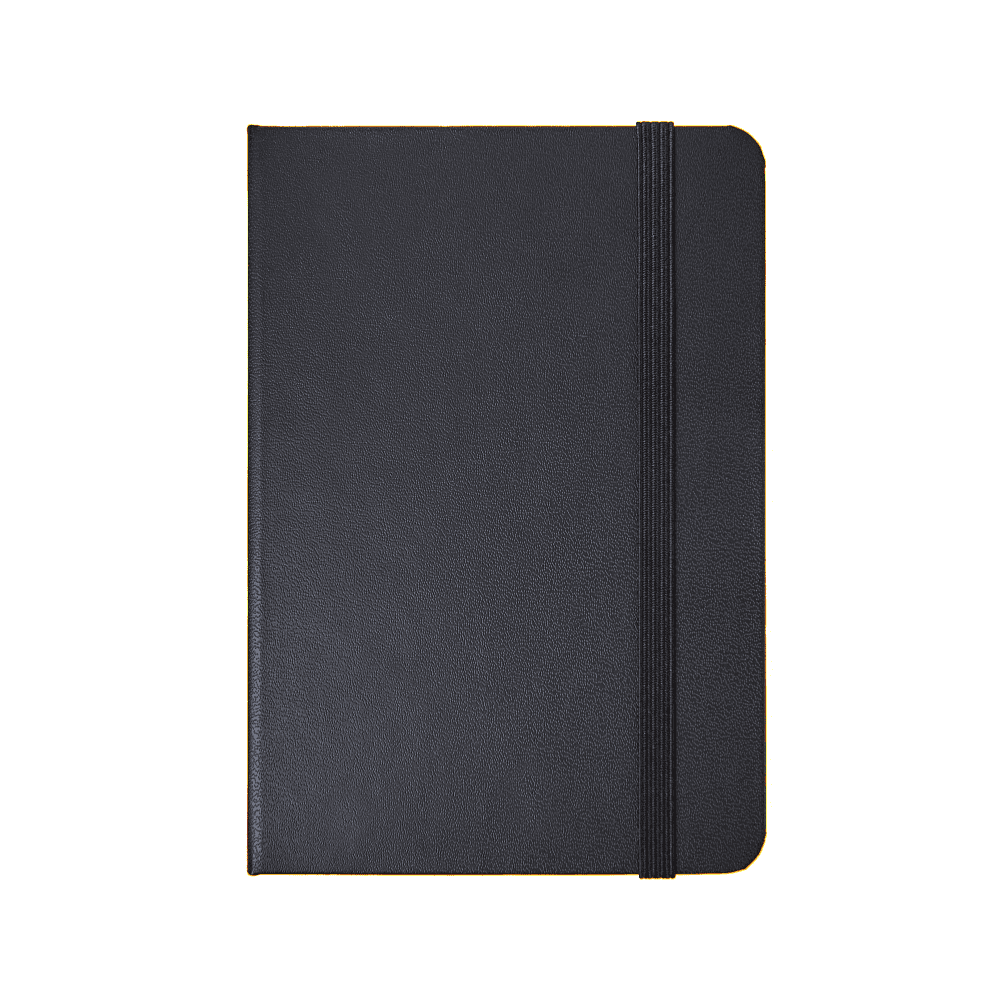 Блокнот "A5-001", А6, 80 листов, на резинке, черный