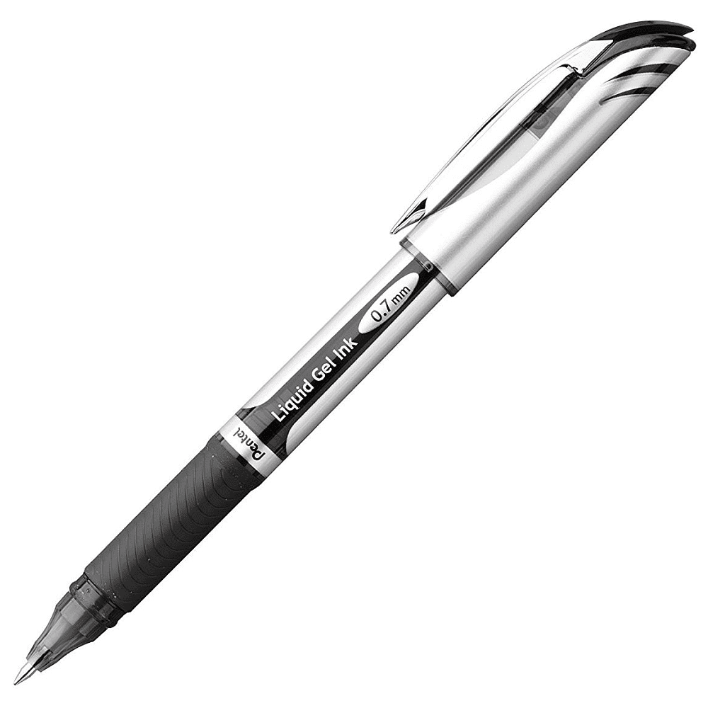 Ручка-роллер "EnerGel BL57", 0.7 мм, черный, серебристый, стерж. черный