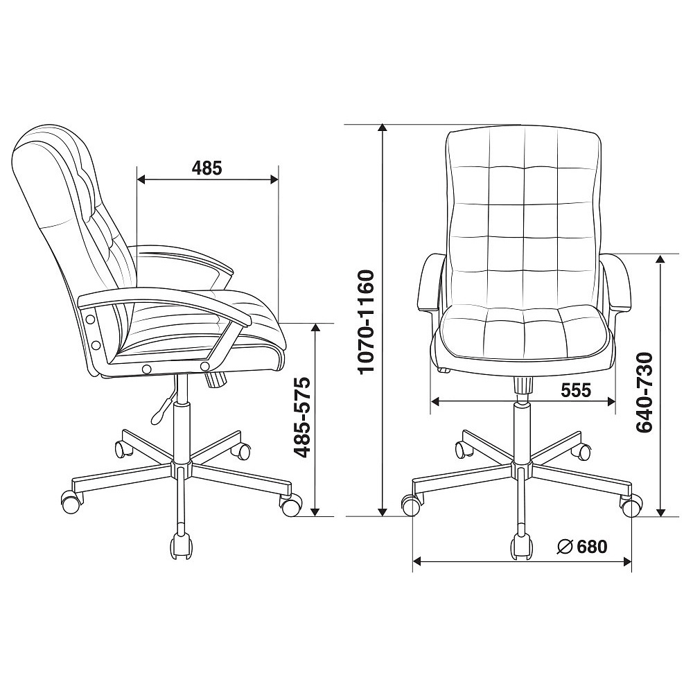 Кресло для руководителя Бюрократ CH-823AXSN, экокожа, черный, металл - 7