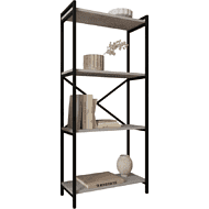 Стеллаж ALLERD RION, черный муар, 675х300х1500, бетон