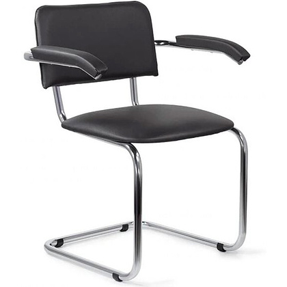 Стул для посетителей SitUp "Сильвия", кожзам, металл, черный