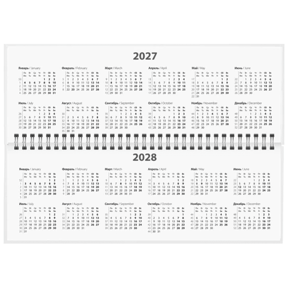 Планинг датированный "Black style" на 2027 год, 285х112 мм, 128 страниц, линейка, черный - 5