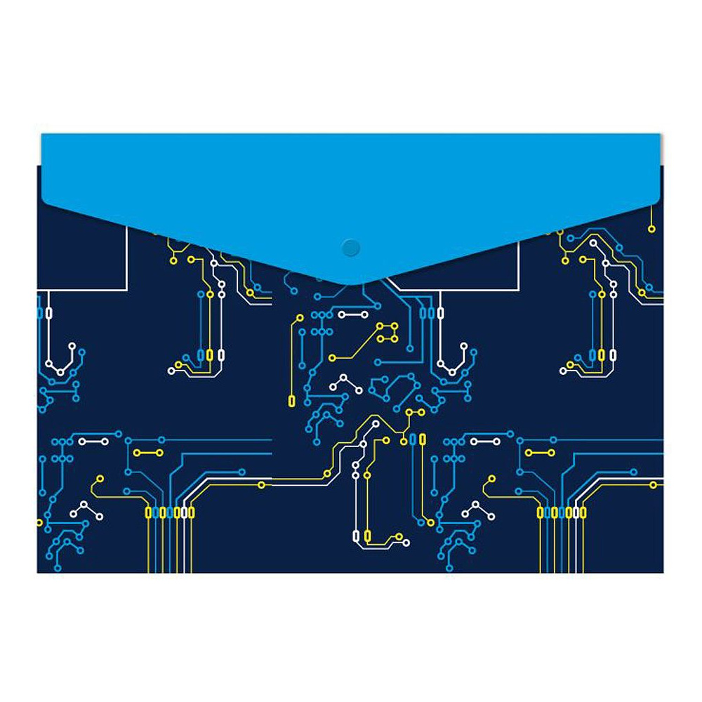 Папка-конверт на кнопке "Схема", А4, разноцветный