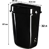 Корзина для мусора Luscan Prof Etalon, 32 л, с крышкой, черный - 2