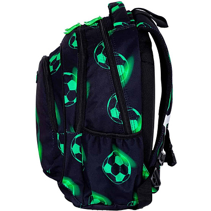 Рюкзак школьный "Neo Football", полиэстер, черный, зеленый - 4