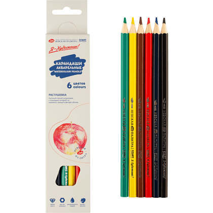 Цветные карандаши "Я-Художник!", 6 шт, акварельные, шестигранные - 3