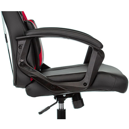 Кресло игровое "Zombie DRIVER", экокожа, пластик, черный, красный - 9