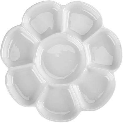 Палитра фарфоровая "Сонет", круглая, 8 ячеек, 17 см