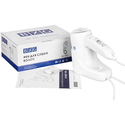 Фен настенный BXG-1200Н1, ABS-пластик, белый - 3