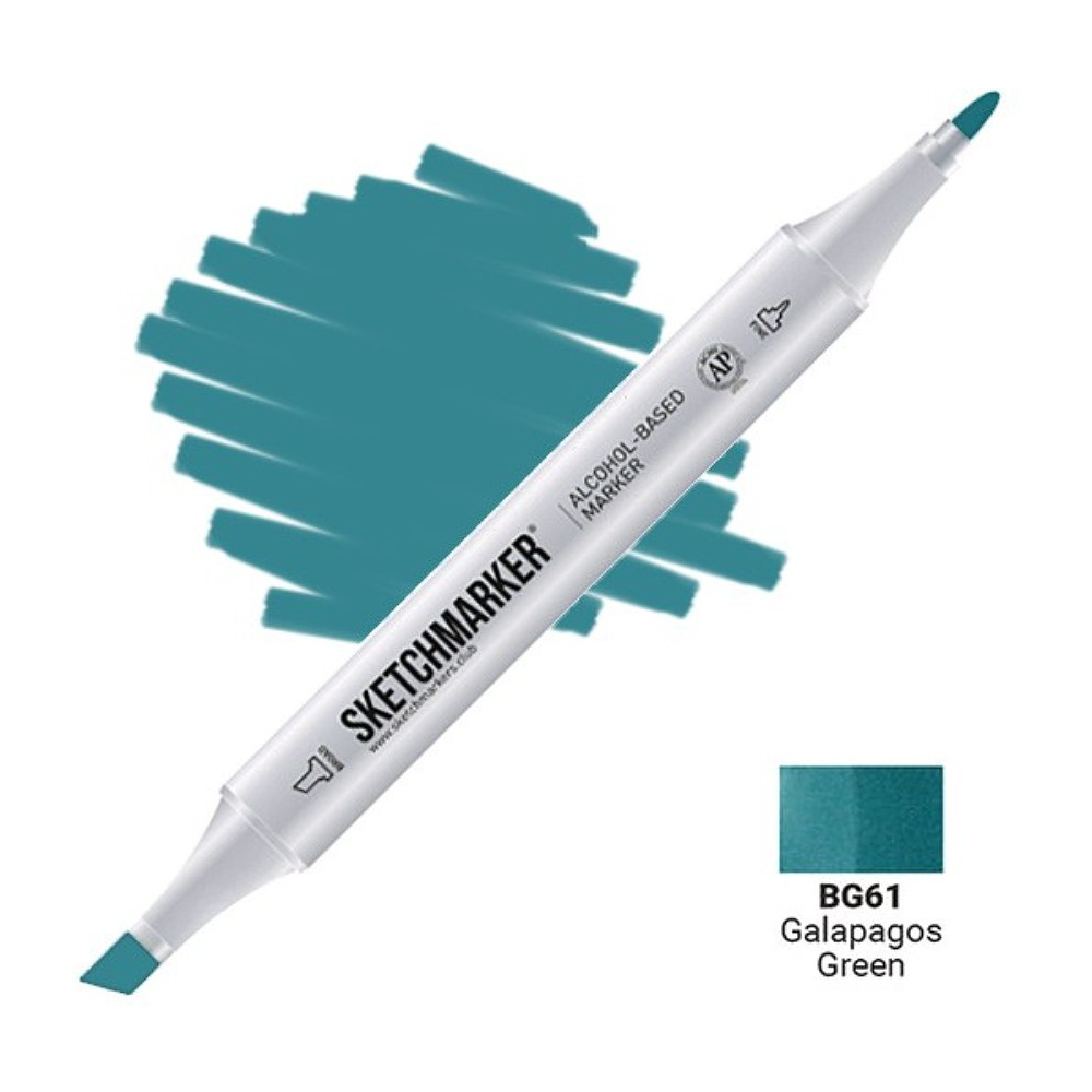 Маркер художественный "Sketchmarker", двухсторонний, BG61 галапагосский зеленый