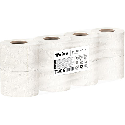 Бумага туалетная Veiro Professional Premium, 3 слоя, 8 рулонов - 3