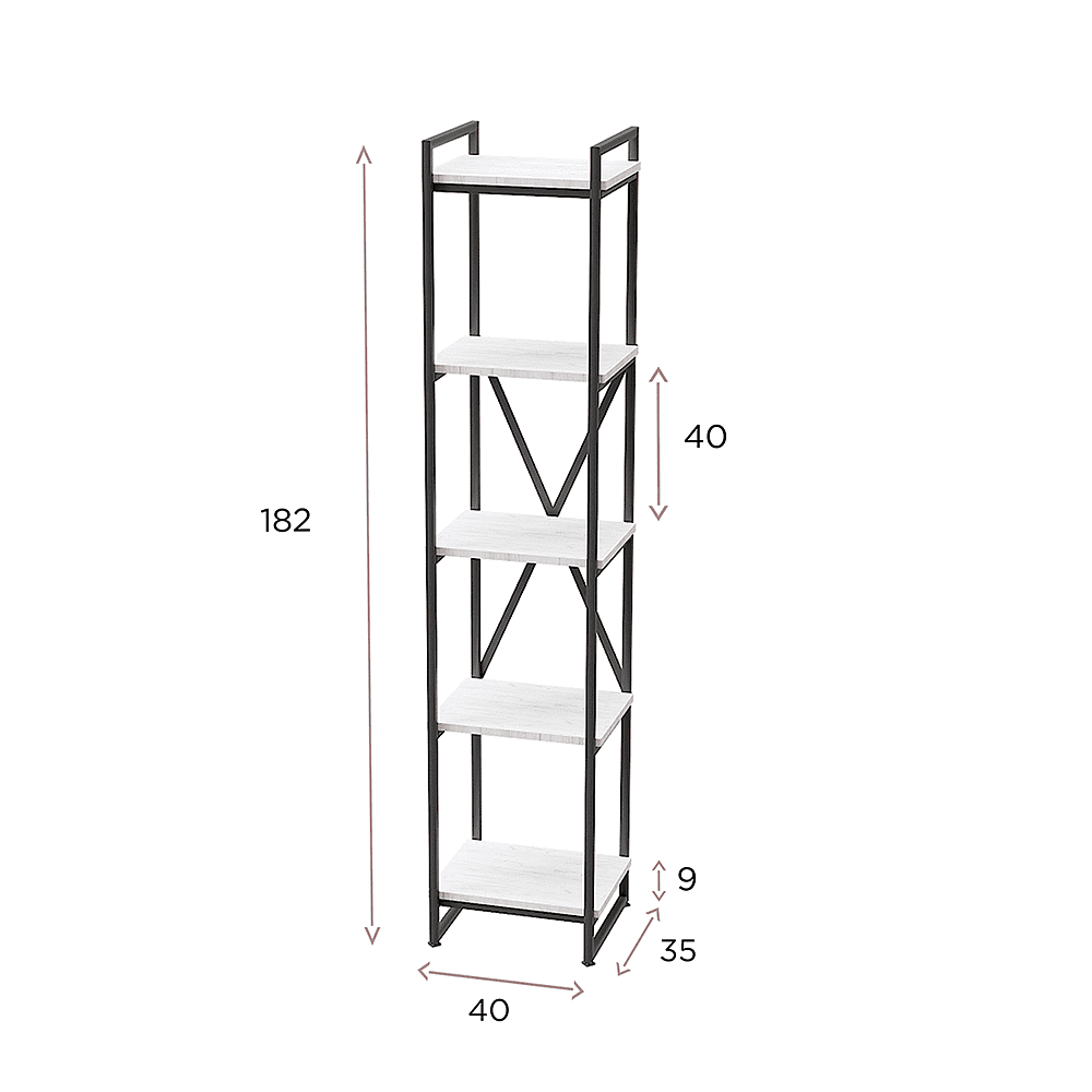 Стеллаж "Loft CH-2", 400х350х1820 мм, черный, табачный крафт - 3