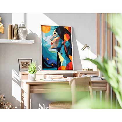 Картина по номерам "Женский портрет абстракция" - 4