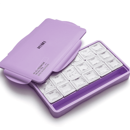 Краски гуашевые "Himi Jelly Cup. Pastel colors", 18 цветов, кювета, фиолетовый футляр - 5