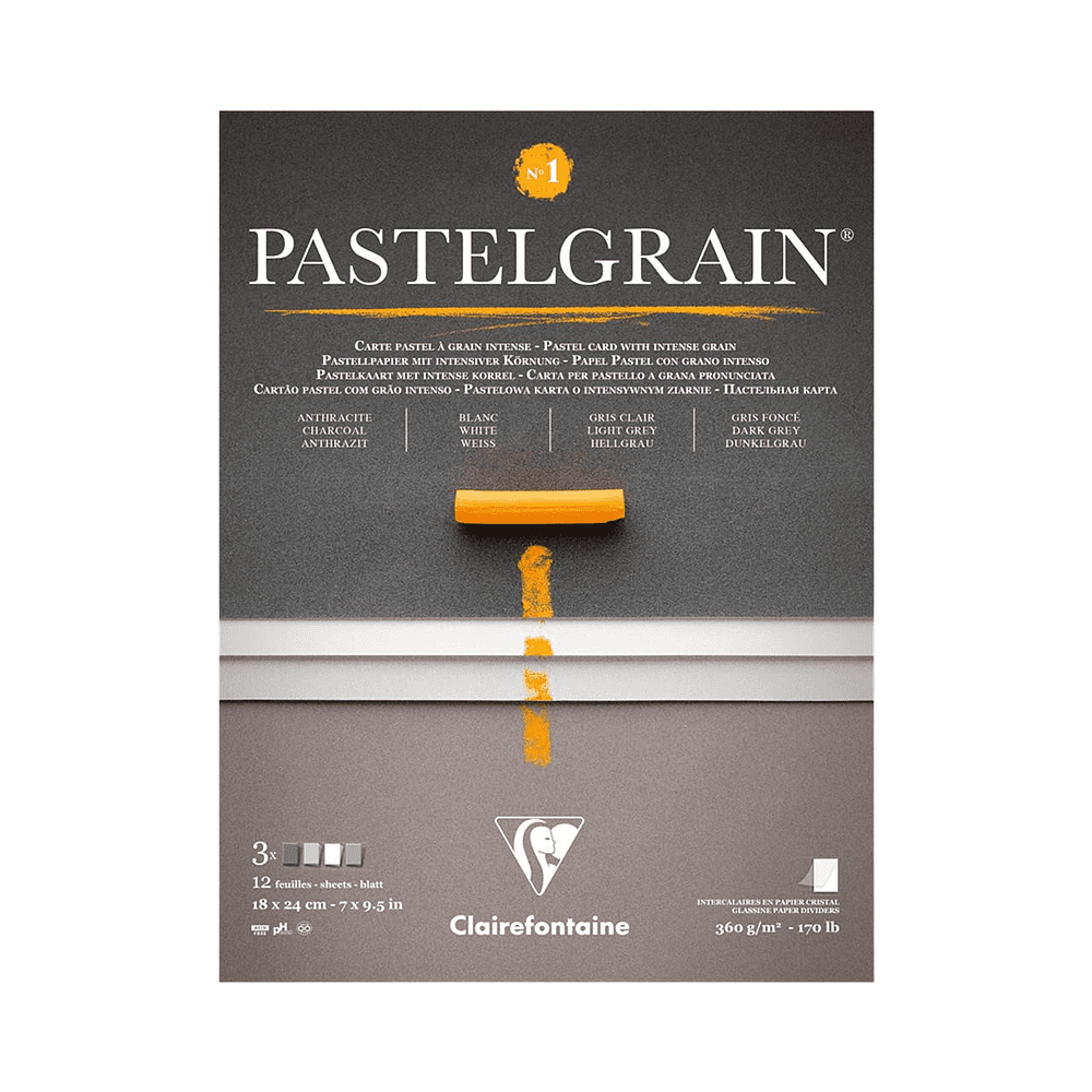 Блок бумаги для пастели "PastelGrain" 4 оттенка, 18х24см, 360 г, 12 листов, №1