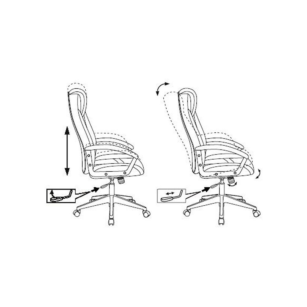 Кресло игровое Бюрократ "Zombie 8", экокожа, пластик, черный, оранжевый - 7