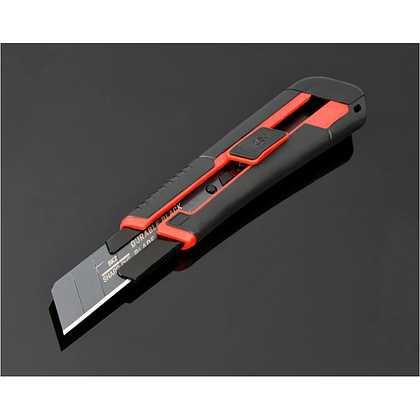 Нож строительный Deli RS EDL025G, 25 мм, универсальный, черный, красный - 6