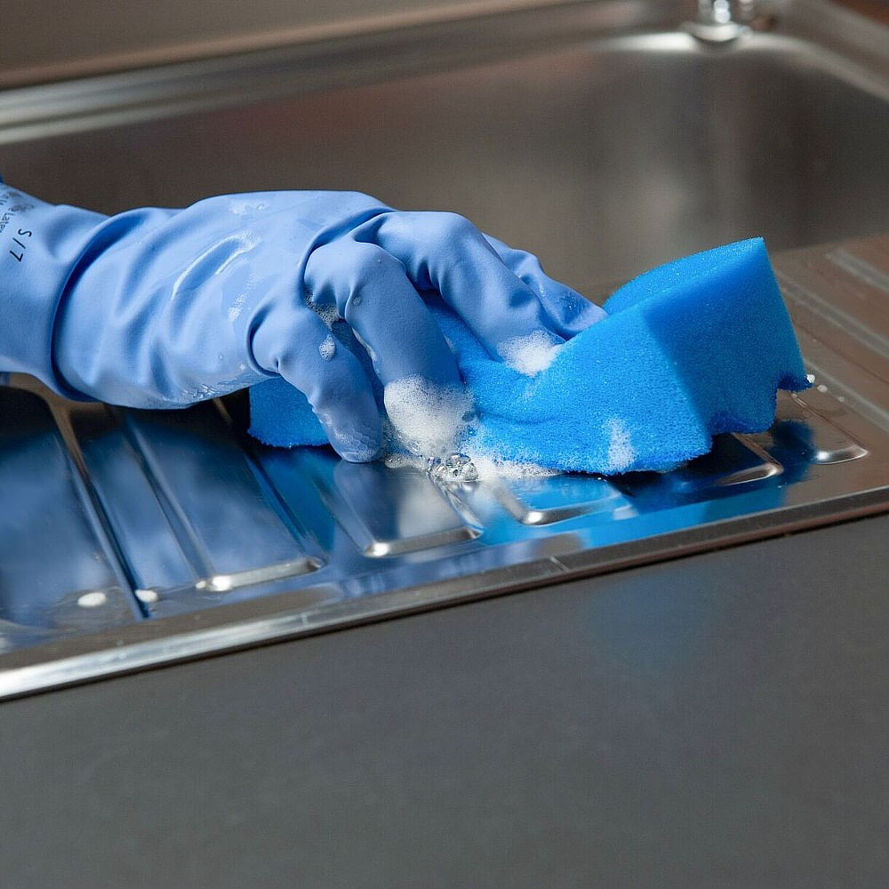 Губка хозяйственная для уборки помещений HQ Profiline, 14х6,3х4,5 см, 1 шт/упак, синий - 9