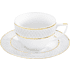 Чашка с блюдцем "WL-880102404 Diamond", 240 мл, фарфор, белый