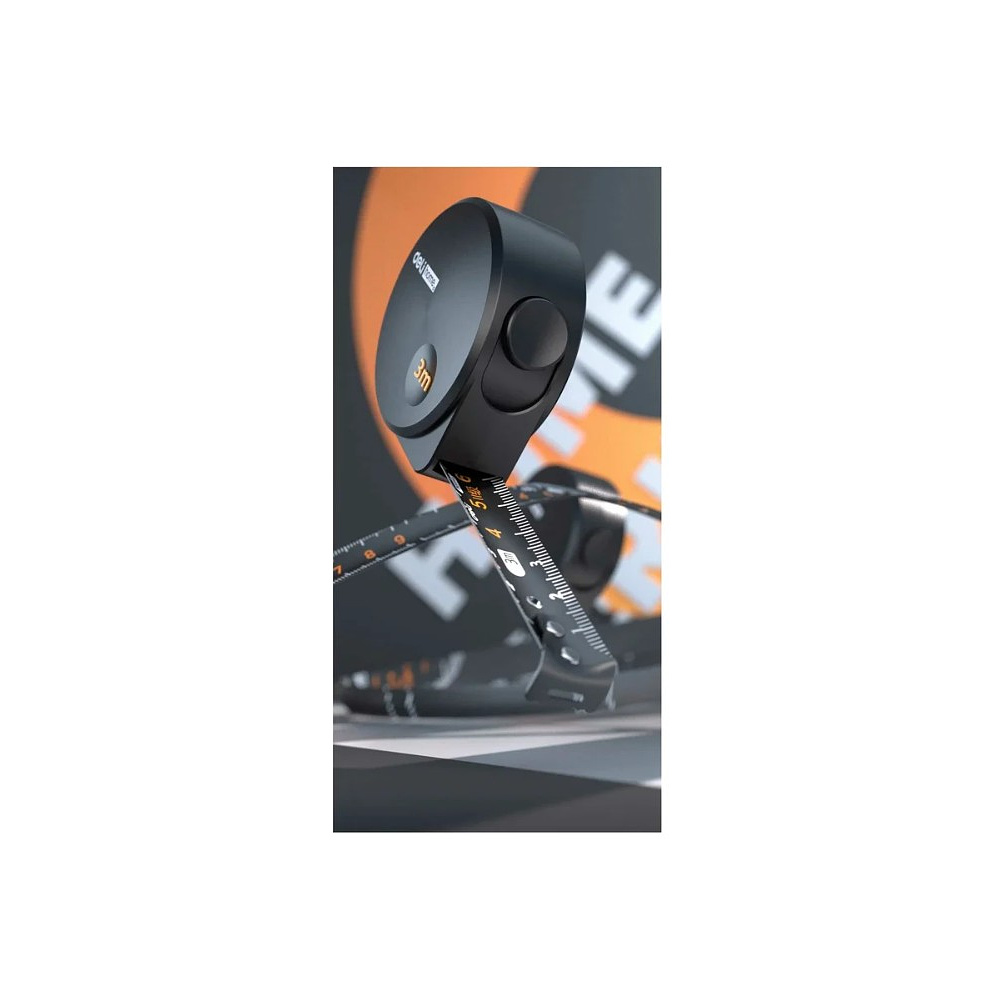 Рулетка Deli HS EHT8316, 3 м х 16 мм, Soft Touch, черный - 4