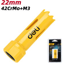 Коронка биметаллическая Deli YS EDH-SKK022-E1, 22 х 38 мм, М14