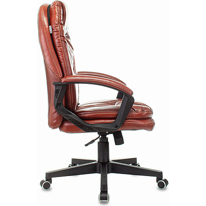 Кресло для руководителя "Бюрократ CH-868AXSN", кожзам, пластик, коричневый - 3