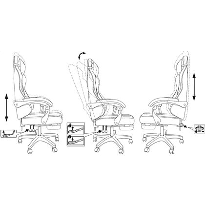 Кресло игровое Бюрократ Knight "Custom/F GR", ткань, пластик, серый, черный - 14