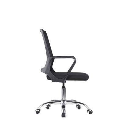 Кресло для персонала SitZone "U-0385 CH", ткань, хром, черный - 5