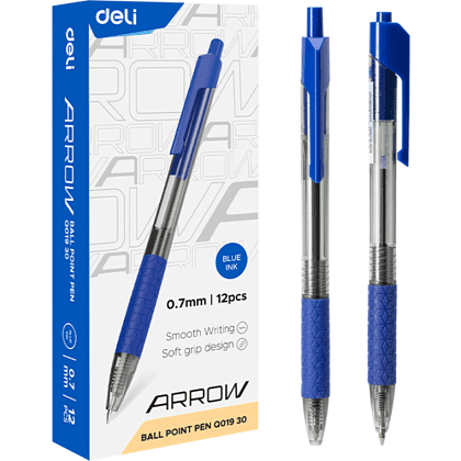 Ручка шариковая "Arrow", 0.7 мм, прозрачный, синий, стерж. синий - 5