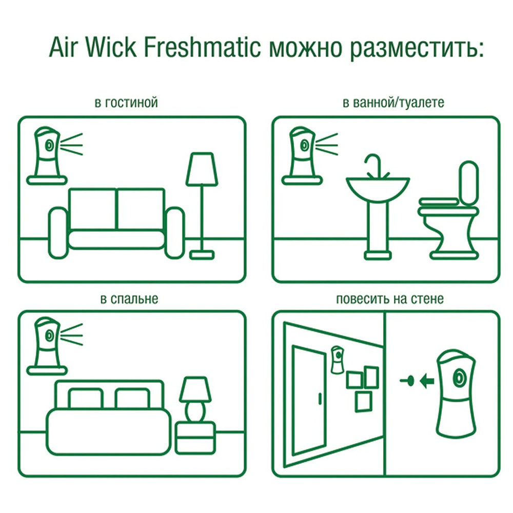 Освежитель воздуха Air Wick FreshMatic, сменные аэрозольные баллоны, розовая магнолия и цветущая вишня, 250 мл - 6