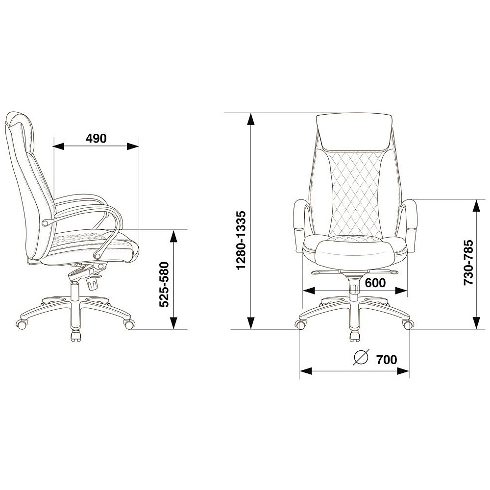 Кресло для руководителя Бюрократ T-9924SL, кожа, металл, черный - 6