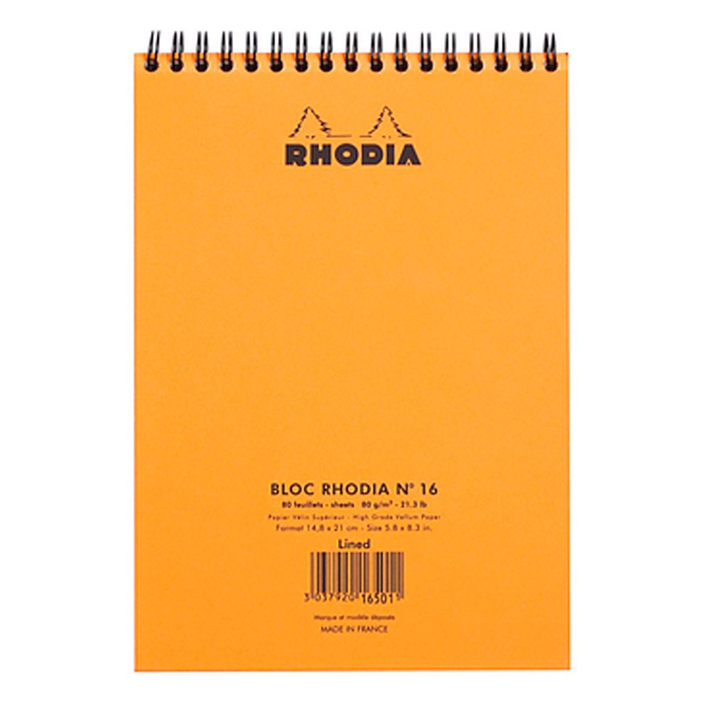 Блокнот "Rhodia", A5, 80 листов, линейка, оранжевый - 3