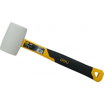 Киянка резиновая Deli YS EDL5916B, 0.45 кг, фибергласовая рукоятка, белая
