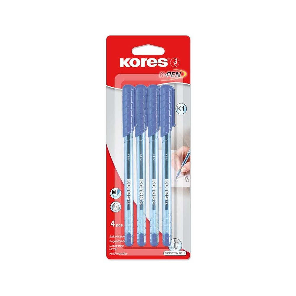 Набор ручек шариковых "К1", 4 шт, синий