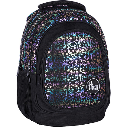 Рюкзак молодежный "Hash neon kitty", чёрный